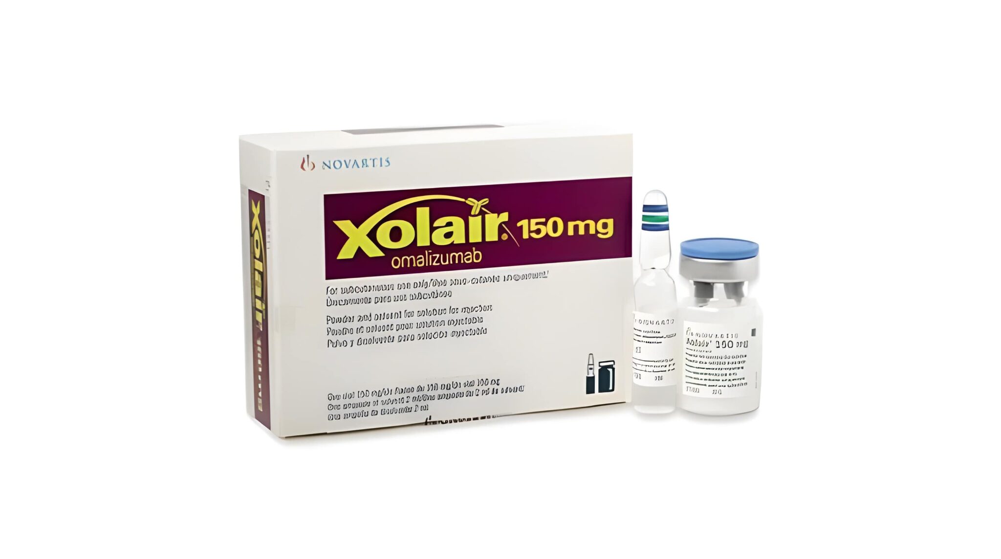 Xolair 150 mg Injection – Omalizumab Prefilled Syringe Xolair 150 mg injection (omalizumab) prefilled syringe for asthma and urticaria